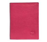 LOLUNA® Petit Portefeuille Classique en Cuir Vachette, Souple et Compact, 2 Volets Pratique pour Placer permis - identité - Cartes - Billet - Monnaie - Idée Cadeau pour Homme et Femme - Fuchsia