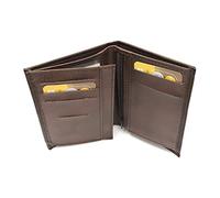 LOLUNA® Petit Portefeuille Homme Slim Souple, 2 Volets Pratique pour Placer permis, identité, Cartes, Billet, Monnaie - Idée Cadeau pour Homme - Brun