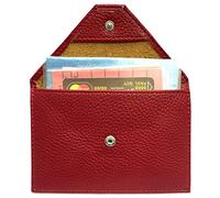 LOLUNA® Pochette format enveloppe pour papier voiture, carte grise, permis conduire tout en cuir plusieurs couleur homme et femme (Rouge)
