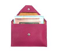 LOLUNA® Pochette Format enveloppe pour Papier Voiture, Carte Grise, permis Conduire Tout en Cuir Plusieurs Couleur Homme et Femme (Fuchsia)