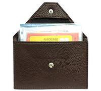 LOLUNA® Pochette format enveloppe pour papier voiture, carte grise, permis conduire tout en cuir plusieurs couleur homme et femme (Marron)