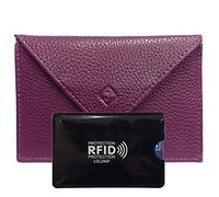 LOLUNA® Pochette Format enveloppe pour Papier Voiture + étui Carte RFID, Carte Grise, permis Conduire Tout en Cuir Plusieurs Couleur Homme et Femme - Violet