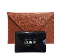 LOLUNA® Pochette Format enveloppe pour Papier Voiture + étui Carte RFID, Carte Grise, permis Conduire Tout en Cuir Plusieurs Couleur Homme et Femme - Marron