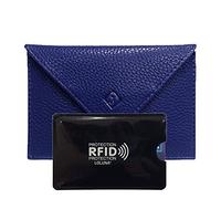 LOLUNA® Pochette Format enveloppe pour Papier Voiture + étui Carte RFID, Carte Grise, permis Conduire Tout en Cuir Plusieurs Couleur Homme et Femme - Bleu Roi