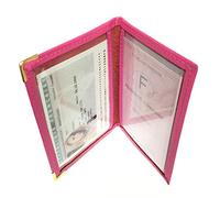 LOLUNA® - Porte Carte d'identité et permis de Conduire en Petit Format Compact, Fin et Plat, en Cuir dans Plusieurs Couleurs - Fuchsia
