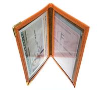 LOLUNA® - Porte Carte d'identité et permis de Conduire en Petit Format Compact, Fin et Plat, en Cuir dans Plusieurs Couleurs - Orange