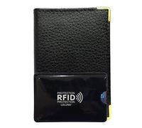 LOLUNA® Porte Carte didentité et permis de Conduire + étui Carte RFID, Petit Format Compact, Fin et Plat en Cuir (Noir/RFID)
