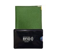 LOLUNA® Porte Carte didentité et permis de Conduire + étui Carte RFID, Petit Format Compact, Fin et Plat en Cuir (Pistache/RFID)