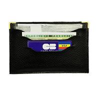 LOLUNA® Porte Carte Grise Plat Double Face Cuir pour Document Voiture, permis, Assurance et Carte crédit Existe en Plusieurs Couleur (Noir)