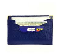 LOLUNA® Porte Carte Grise Plat Double Face Cuir pour Document Voiture, permis, Assurance et Carte crédit Existe en Plusieurs Couleur (Bleu)