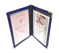 LOLUNA® - Porte Carte d'identité et permis de Conduire en Petit Format Compact, Fin et Plat, en Cuir dans Plusieurs Couleurs - Bleu