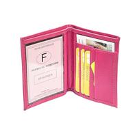 LOLUNA® Porte Carte identité - Permis de Conduire - Carte bancaire - Vitale - Billet - Fidélités - Petit Format Compact, Fin et Plat, Emplacement Cousu, en Cuir dans Plusieurs Couleurs - Fuchsia