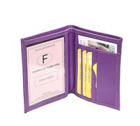 LOLUNA® Porte Carte identité - Permis de Conduire - Carte bancaire - Vitale - Billet - Fidélités - Petit Format Compact, Fin et Plat, Emplacement Cousu, en Cuir dans Plusieurs Couleurs - Violet