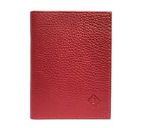 LOLUNA® Porte Carte identité - Permis de Conduire - Carte bancaire - Vitale - Navigo - Fidélités - Petit Format Compact, Fin et Plat, Emplacement Cousu, en Cuir dans Plusieurs Couleurs - Rouge