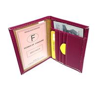 LOLUNA® Porte Carte identité - Permis de Conduire - Carte bancaire - Vitale - Navigo - Fidélités - Petit Format Compact, Fin et Plat, Emplacement Cousu, en Cuir dans Plusieurs Couleurs - Fuchsia
