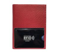 LOLUNA® Porte Carte identité - Permis de Conduire + étui Carte RFID - Carte bancaire - Billet - Petit Format Compact, Fin et Plat, Emplacement Cousu, en Cuir dans Plusieurs Couleurs - Rouge
