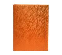 LOLUNA® Porte Carte identité - Permis de Conduire + étui Carte RFID - Carte bancaire - Billet - Petit Format Compact, Fin et Plat, Emplacement Cousu, en Cuir dans Plusieurs Couleurs - Orange