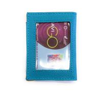 LOLUNA® Porte-Carte NAVIGO Simple 1 à 2 Carte Transparent, Compact en Cuir Existe en Plusieurs Couleur pour Homme et Femme - Ciel Turquoise