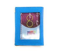 LOLUNA® Porte-Carte NAVIGO Simple 1 à 2 Carte Transparent Compact en Cuir Existe en Plusieurs Couleur pour Homme et Femme (Ciel)