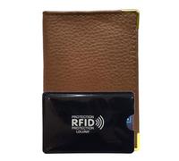 LOLUNA® Porte-Carte Simple 1 à 2 Carte + étui Carte RFID, Compact en Cuir Existe en Plusieur Couleur pour Homme et Femme - Marron