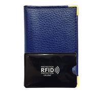 LOLUNA® Porte-Carte Simple 1 à 2 Carte + étui Carte RFID, Compact en Cuir Existe en Plusieur Couleur pour Homme et Femme - Bleu Marine