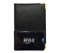 LOLUNA® Porte-Carte Simple 1 à 2 Carte + étui Carte RFID, Compact en Cuir Existe en Plusieur Couleur pour Homme et Femme - Noir