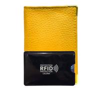 LOLUNA® Porte-Carte Simple 1 à 2 Carte + étui Carte RFID, Compact en Cuir Existe en Plusieur Couleur pour Homme et Femme - Jaune