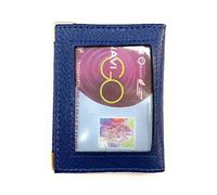 LOLUNA® Porte-Carte Simple 1 à 2 Carte Transparent Compact en Cuir Existe en Plusieurs Couleur pour Homme et Femme - Bleu Marine