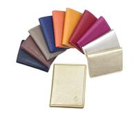 LOLUNA® Porte-Cartes en Cuir, Carte de crédit, permis et identité Petit Format, Carte visites pour Femme et Homme - Doré