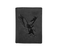 LOLUNA® Porte-Cartes en Cuir Motif Aigle, Portefeuille Compact Multi-Poches, Protection RFID, idée Cadeau fête, Anniversaire (Noir)