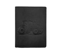 LOLUNA® Porte-Cartes en Cuir Motif Tracteur, Portefeuille Compact Multi-Poches, Protection RFID, idée Cadeau fête, Anniversaire (Noir)