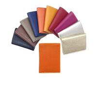 LOLUNA® Porte-Cartes en Cuir, pour Billets, Carte de crédit, Visites et Fidelités pour Femme et Homme - Orange