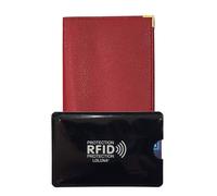 LOLUNA® Porte chéquier Talon en Haut + étui Carte RFID, Compact Format Portefeuille avec Carte bancaire, en Cuir Disponible dans Plusieur Couleur - Rouge