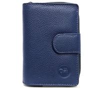 LOLUNA® Porte-Monnaie Cuir Fermeture hermétique - Portefeuille - Compagnon - spacieux et Fonctionnel pour Ranger 9 Cartes - Billet - Monnaie - identité - permis - Idée Cadeau pour Femme - Bleu Marine