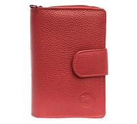 LOLUNA® Porte-Monnaie Cuir Fermeture hermétique - Portefeuille - Compagnon - spacieux et Fonctionnel pour Ranger 9 Cartes - Billet - identité - permis - Idée Cadeau pour Femme - Rouge