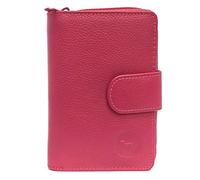 LOLUNA® Porte-Monnaie Cuir Fermeture hermétique - Portefeuille - Compagnon - spacieux et Fonctionnel pour Ranger 9 Cartes - Billet - Monnaie - identité - permis - Idée Cadeau pour Femme - Fuchsia