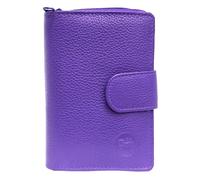 LOLUNA® Porte-Monnaie Cuir Fermeture hermétique - Portefeuille - Compagnon - spacieux et Fonctionnel pour Ranger 9 Cartes - Billet - Monnaie - identité - permis - Idée Cadeau pour Femme (Violet)
