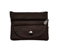 LOLUNA® Porte-Monnaie Cuir Format identité Compact 4 Poches - Monnaie - Clé - Carte crédit - Billet - pour Homme/Femme Plusieurs Couleur (Chocolat)