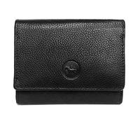 LOLUNA® Porte-Monnaie Cuir spacieux Zip et Multi Compartiments avec Rabat, Portefeuille, Compagnon, pour Ranger 12 Cartes, Billet, Monnaie, identité, permis (Noir)