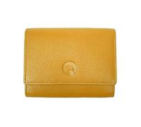 LOLUNA® Porte-Monnaie Cuir spacieux Zip et Multi Compartiments avec Rabat, Portefeuille, Compagnon, pour Ranger 12 Cartes, Billet, Monnaie, identité, permis - Jaune Moutarde