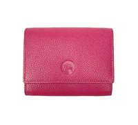 LOLUNA® Porte-Monnaie Cuir spacieux Zip et Multi Compartiments avec Rabat, Portefeuille, Compagnon, pour Ranger 12 Cartes, Billet, Monnaie, identité, permis - Fuchsia