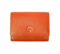 LOLUNA® Porte-Monnaie Cuir spacieux Zip et Multi Compartiments avec Rabat, Portefeuille, Compagnon, pour Ranger 12 Cartes, Billet, Monnaie, identité, permis - Orange