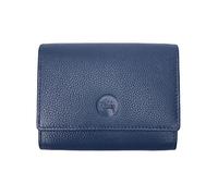 LOLUNA® Porte-Monnaie Cuir spacieux Zip et Multi Compartiments avec Rabat, Portefeuille, Compagnon, pour Ranger 12 Cartes, Billet, Monnaie, identité, permis - Bleu Marine