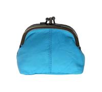 LOLUNA® Porte-Monnaie Femme Cuir véritable Agneau Souple - Fermoir Clic Clac et Compartiment Fermeture - Couleurs au Choix - Ciel