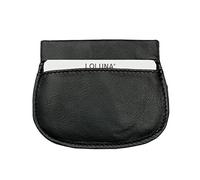 LOLUNA® Porte-Monnaie Homme Plat Souple Ressort - Clic Clac - Bonne qualité - Cuir Agneau - pour Poches Pantalon ou Veste - idée Cadeau (Noir)