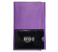 LOLUNA® Porte Papier Voiture Cuir Souple + étui Carte RFID, Format 3 Volets Compact, Carte Grise, permis, identité, Assurance, crédit - Violet