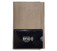 LOLUNA® Porte Papier Voiture Cuir Souple + étui Carte RFID, Format 3 Volets Compact, Carte Grise, permis, identité, Assurance, crédit - Taupe