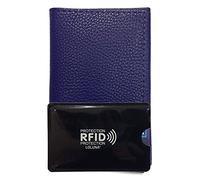 LOLUNA® Porte Papier Voiture Cuir Souple + étui Carte RFID, Format 3 Volets Compact, Carte Grise, permis, identité, Assurance, crédit - Bleu Roi