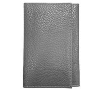 LOLUNA® - Porte Papier Voiture en Cuir Graine Souple - Format 3 Volets Compact - Etui Carte Grise, permis, identité, Assurance, crédit, dans Plusieurs Couleur pour Homme et Femme (Gris)