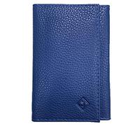 LOLUNA® - Porte Papier Voiture en Cuir Graine Souple - Format 3 Volets Compact - Etui Carte Grise, permis, identité, Assurance, crédit, dans Plusieurs Couleur pour Homme et Femme (Bleu Marine)